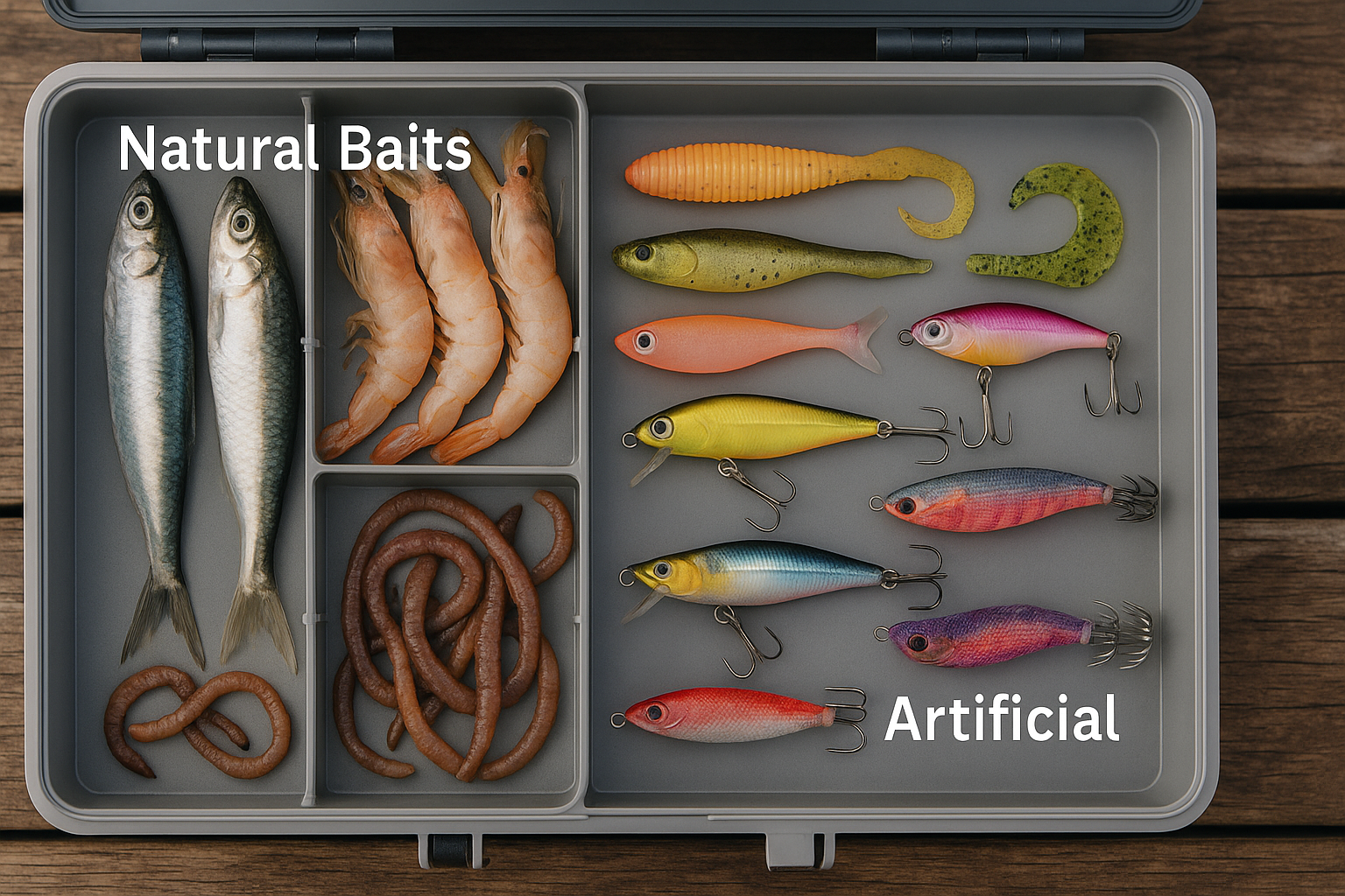Natural Baits Example Natural Baits vs Artificial – Tassie Salmon Fish Oil