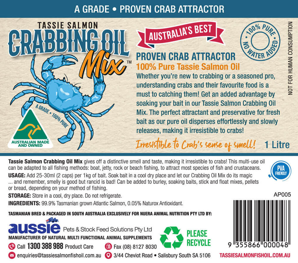 Tassie Salmon Crabbing Oil Attractant 1 Litre